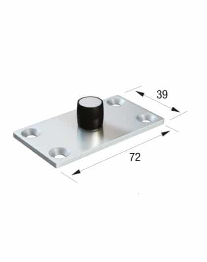 Series 20 14mm Diameter Nylon Bottom Guide Roller, On Flat Steel Plate