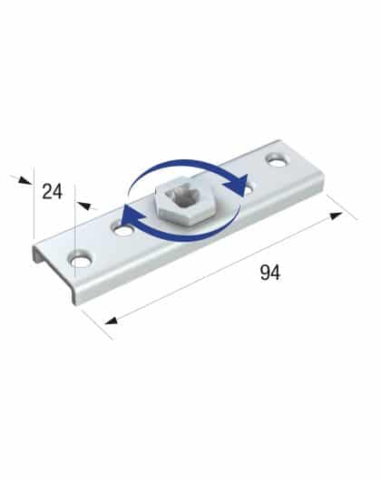 Series 20 Rotating Steel Suspension Plate, M8 Thread