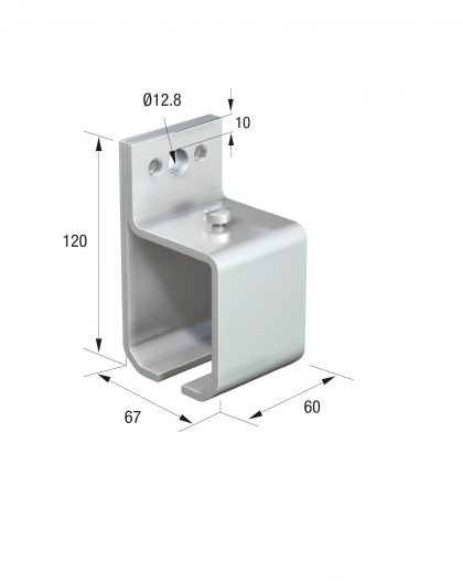 Series 250 Face Fixing Track Support Bracket For Galvanized Steel Top Track