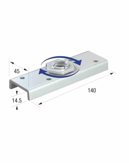Series Rotating Steel Suspension Plate, M16 Thread