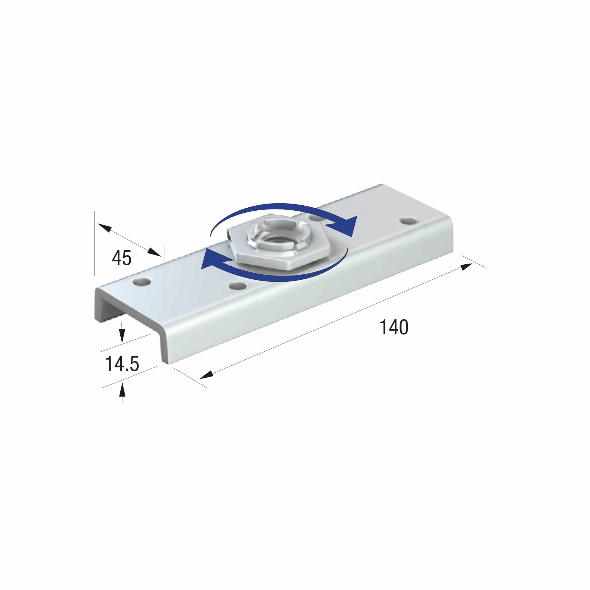 Series Rotating Steel Suspension Plate, M16 Thread