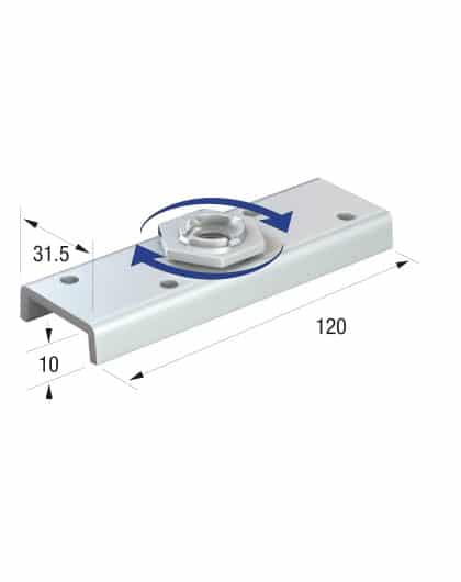 Series 50 Rotating Steel Suspension Plate, M12 Thread