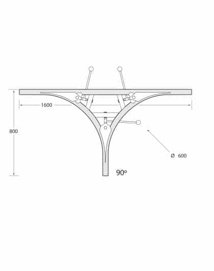 Multirail Track Switch, Three Direction Change