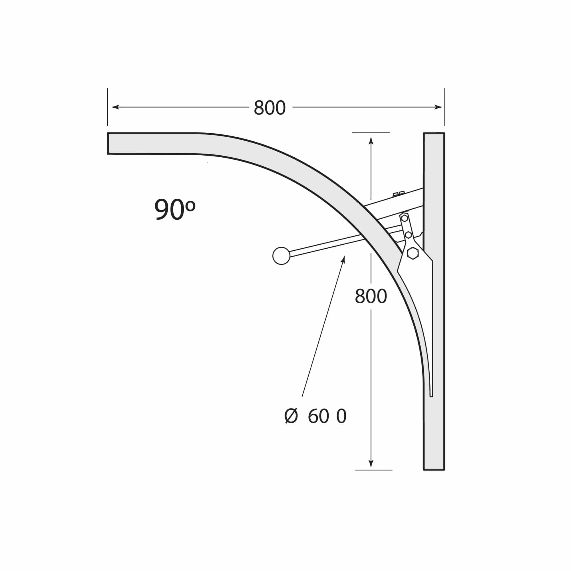 Multirail Track Switch, One Direction 90° LH