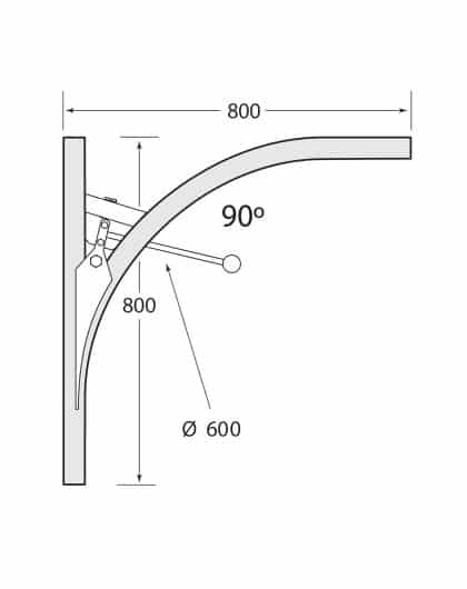 Multirail Track Switch, One Direction 90° RH
