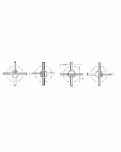 Multirail Four Direction Turntable For Four wheel Hangers