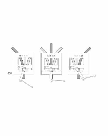 Multirail Track Switch, Parallel Three Direction Spit 45° + 0° + 45°