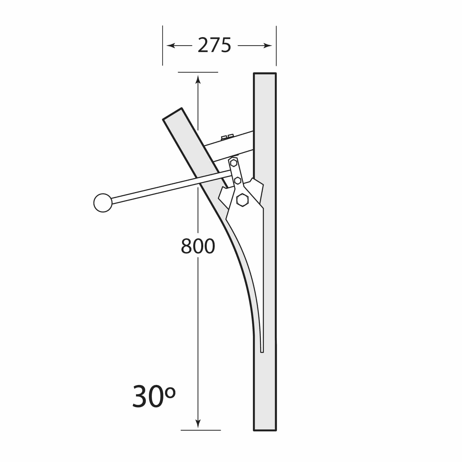Multirail Track Switch, One Direction 30° LH