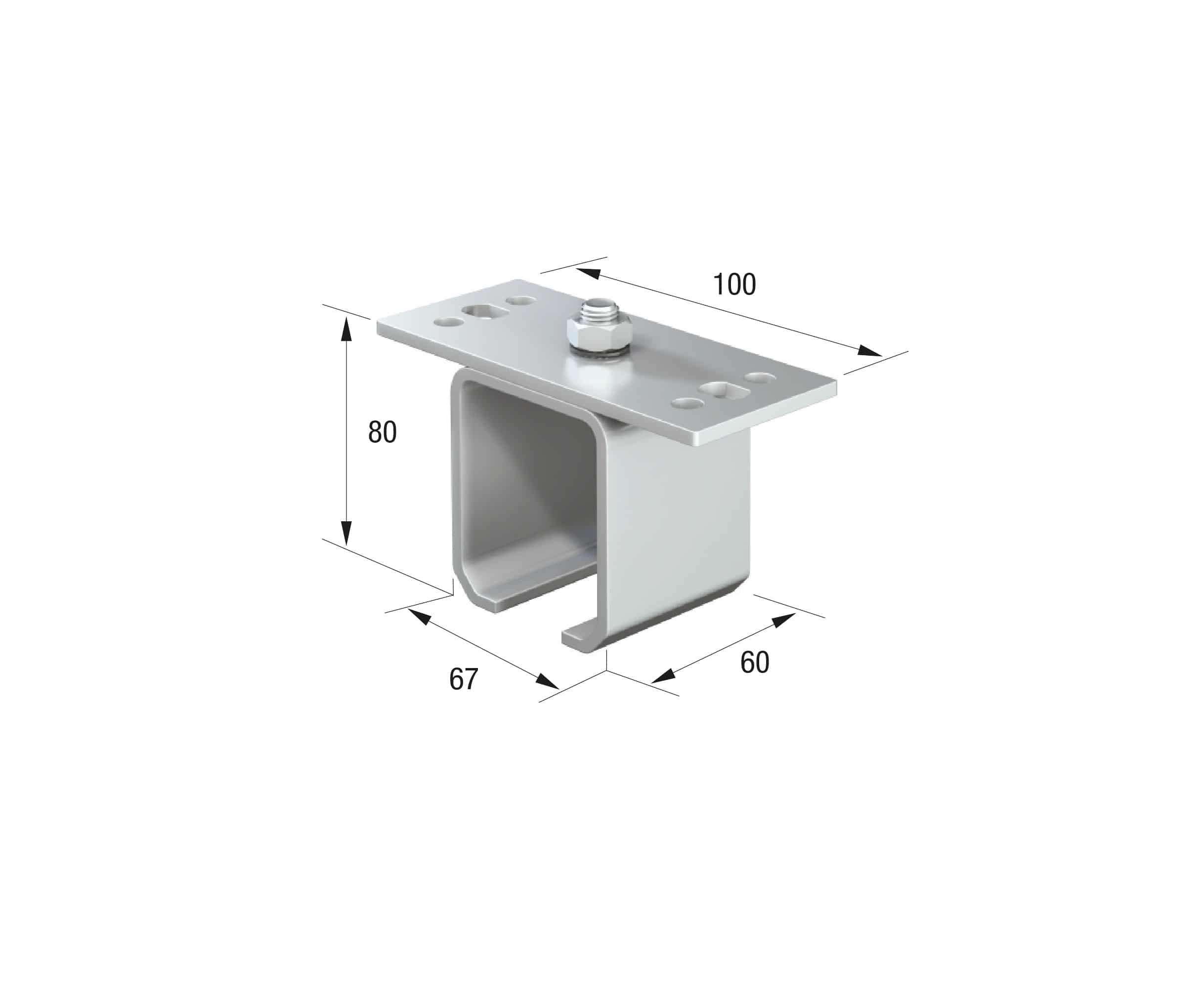 Series 250 Soffit Fixing Track Support Bracket For Galvanized Steel Top Track
