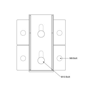 Series 70/250 Adjustable Twin Track Wall Fixing Steel Bracket For Top Track