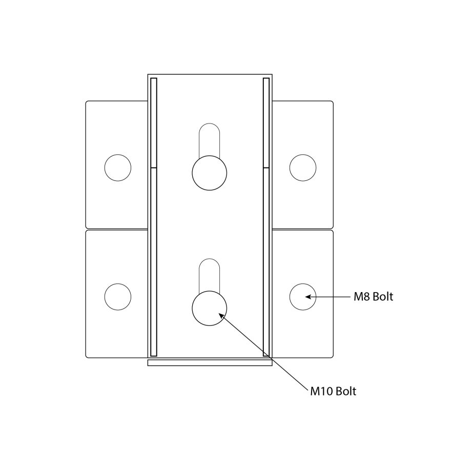 Series 70/250 Adjustable Twin Track Wall Fixing Steel Bracket For Top Track
