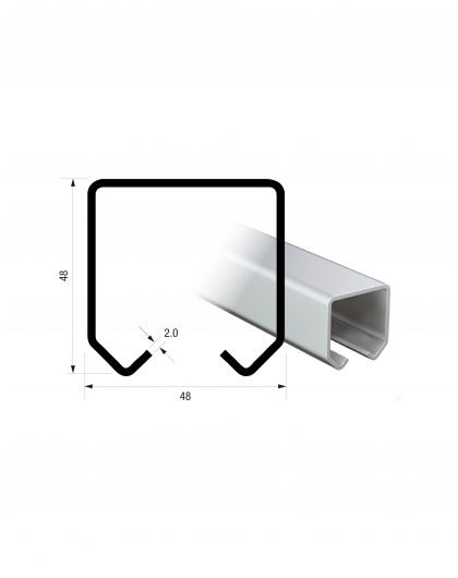 Series 50 2m Galvanised Steel Upper Track