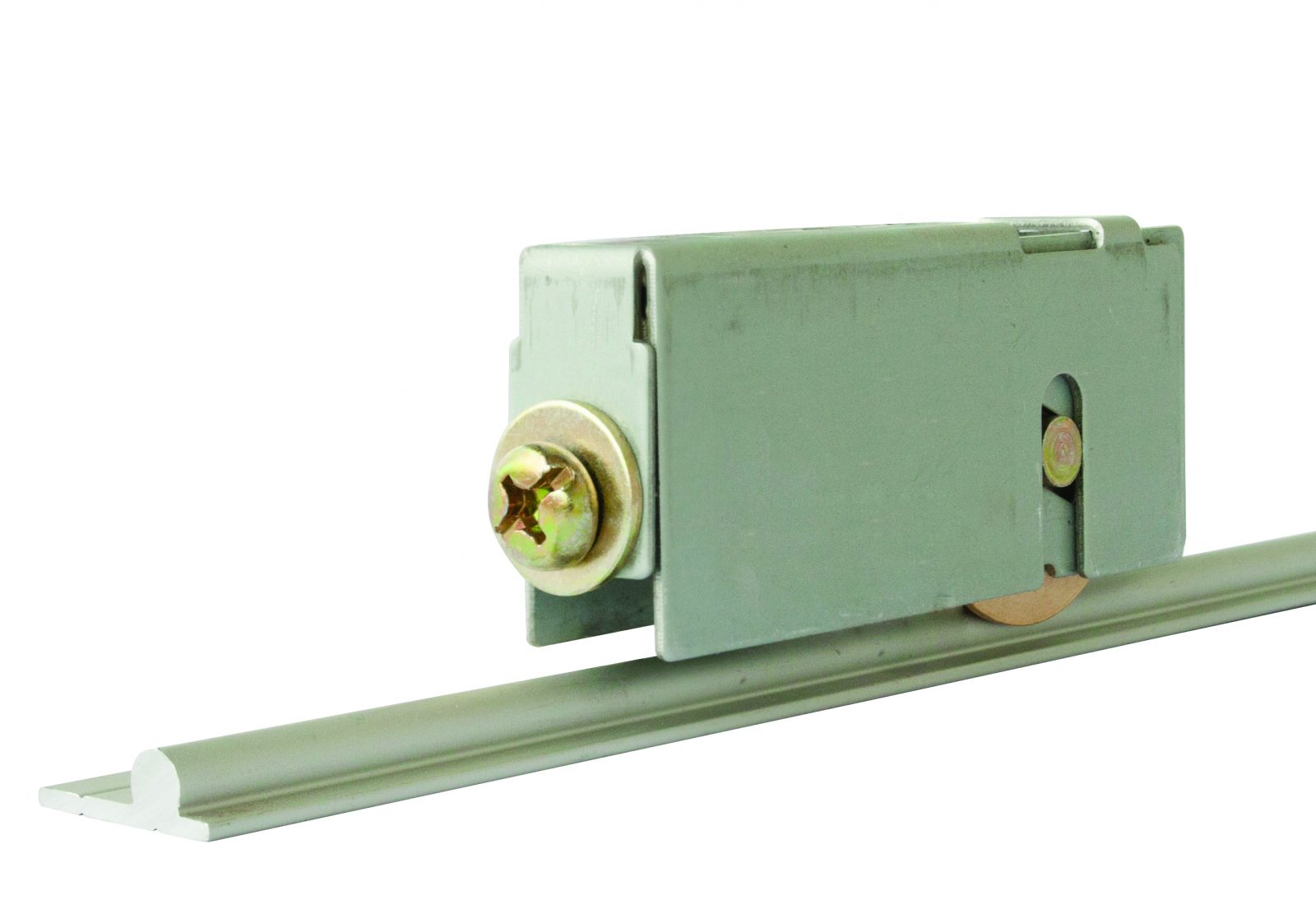 Tommaslide bottom roller unit, metal cased, single brass wheel, 35kg capacity