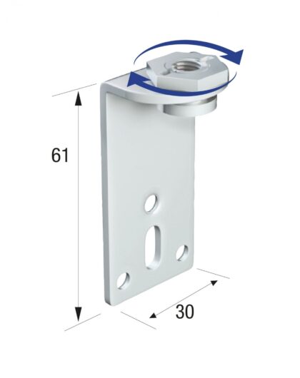 Series 20 Angled Rotating Steel Suspension Plate, M8 Thread