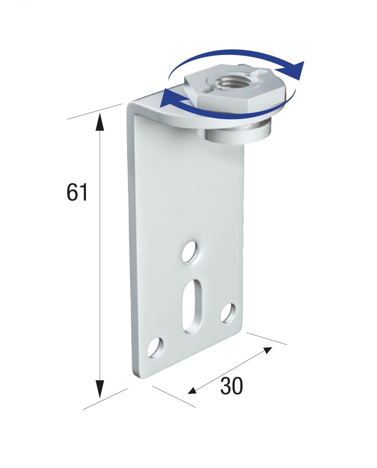 Series 20 Angled Rotating Steel Suspension Plate, M8 Thread