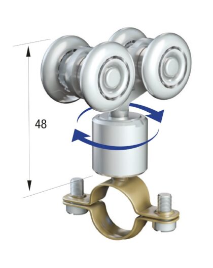 Series 20 Double Axle Rotating Steel Wheel Hanger With 32mm Dia