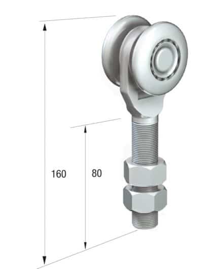 Series 250 Single Axle Steel Wheel Hanger, M20 x 80mm Pin, 220Kg Capacity