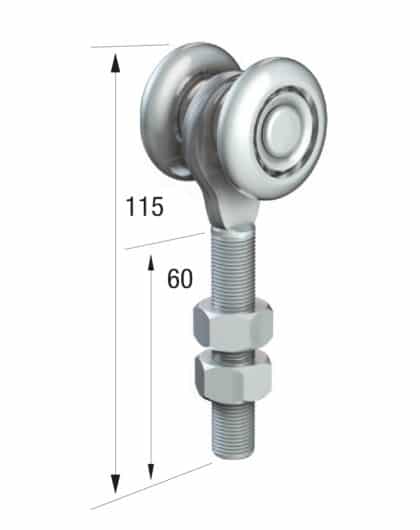 Series 50 Single Axle Steel Wheel Hanger, M12 x 60mm Pin, 160Kg Capacity