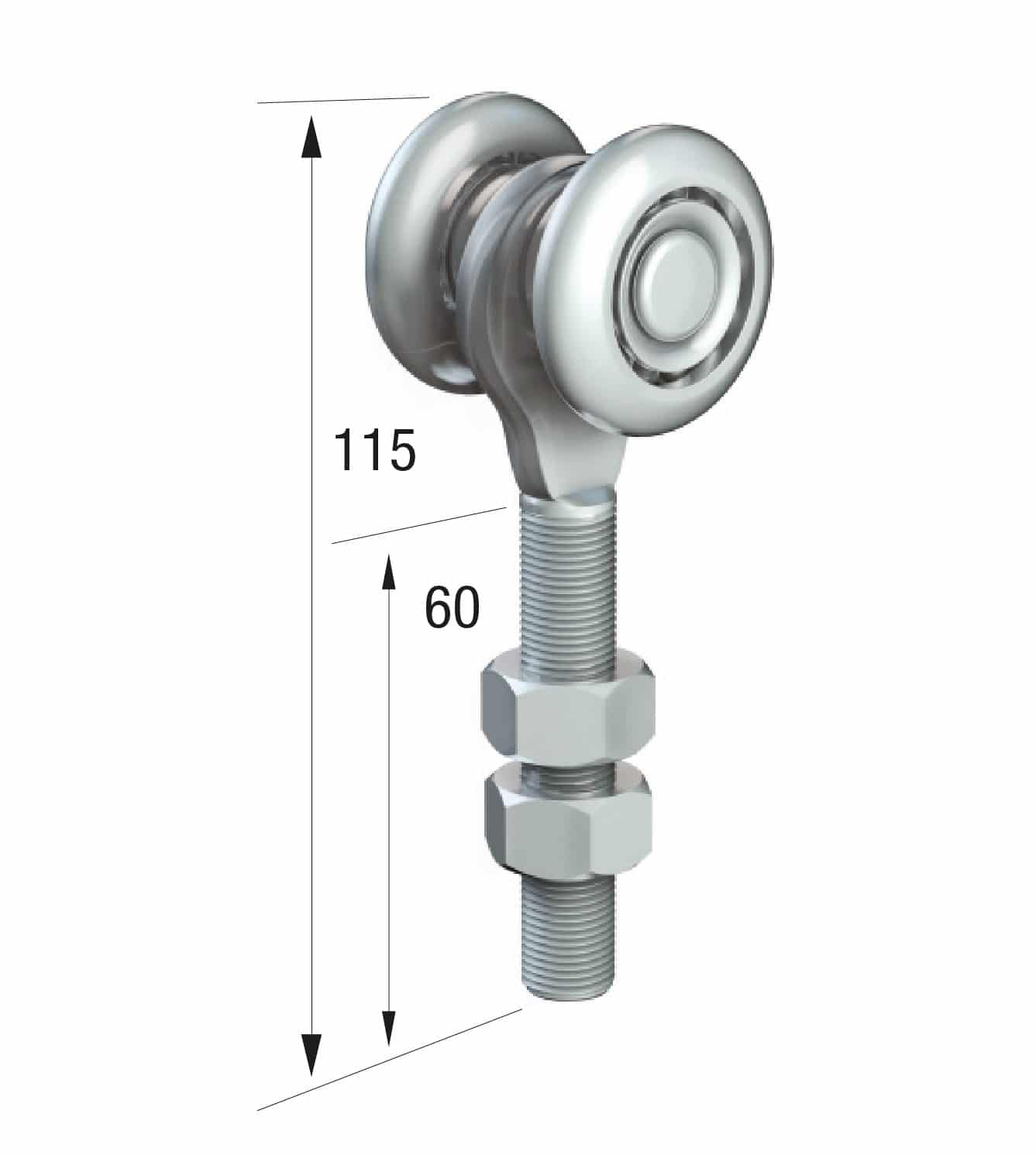 Series 50 Single Axle Steel Wheel Hanger, M12 x 60mm Pin, 160Kg Capacity