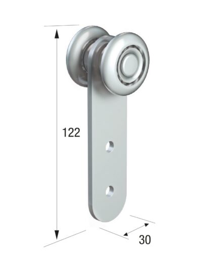 Series 50 Single Axle Steel Wheel Hanger, 30 x 122mm Fixing Plate, 160Kg Capacity