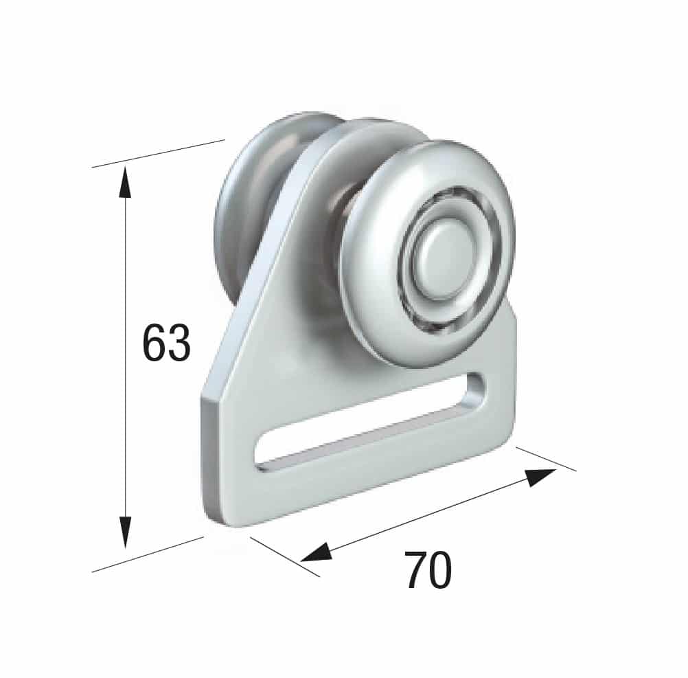 Series 50 Single Axle Steel Wheel Hanger, 70 x 63mm Fixing Plate, 160Kg Capacity