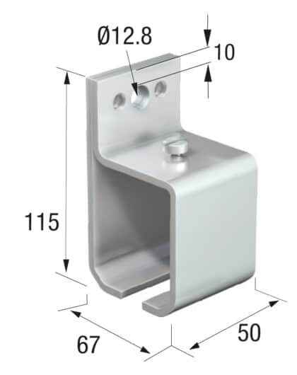 Series 70 Face Fixing Track Support Bracket For Galvanized Steel Top Track