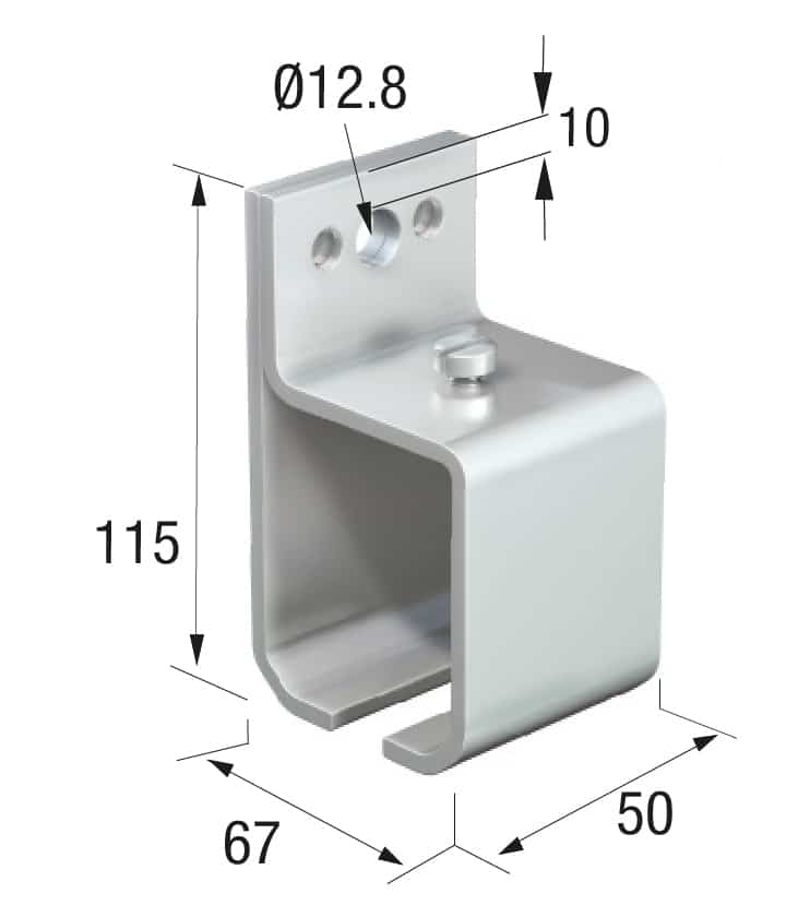 Series 70 Face Fixing Track Support Bracket For Galvanized Steel Top Track