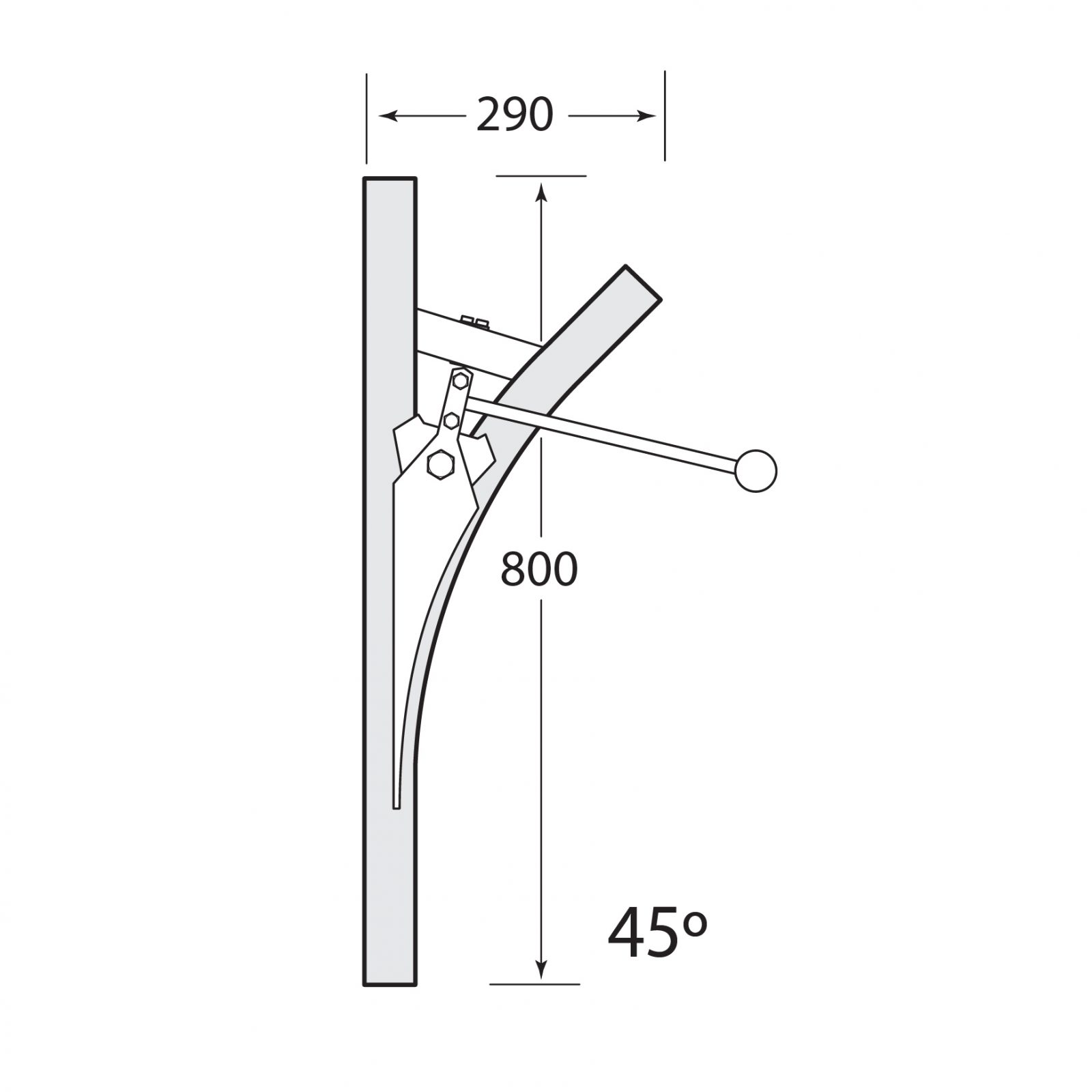 Multirail Track Switch, One Direction 45° RH