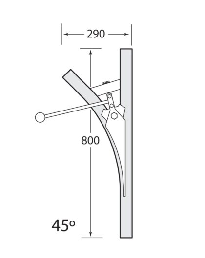 Multirail Track Switch, One Direction 45° LH