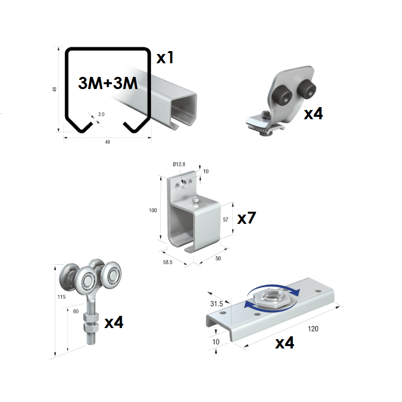 50 Series 6 Metre Double Door Kit