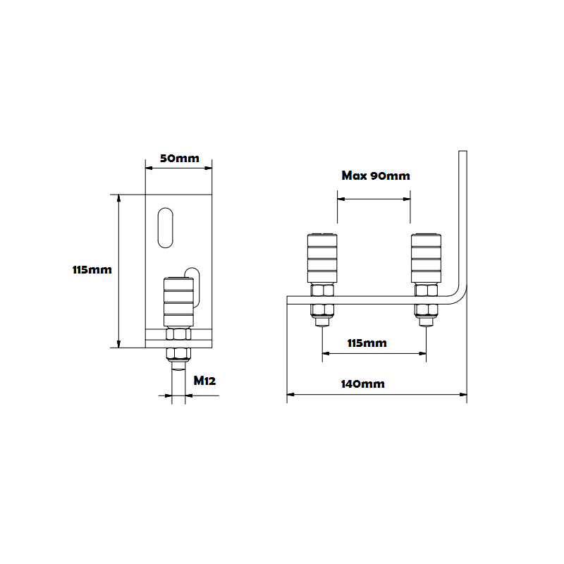 L-Shaped Roller Bracket