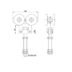 Series 2000 Double Axle Steel Wheel Hanger, M20 x 150mm Pin, 600Kg Capacity spec