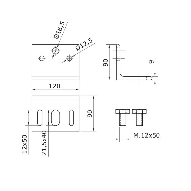 Series 2000 Face Fixing Track Support Bracket For Galvanized Steel Top Track File name: 2000-47002-Spec