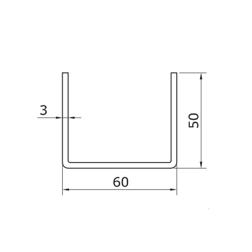 Series 2000 3m Galvanized Steel Bottom Guide Channel spec