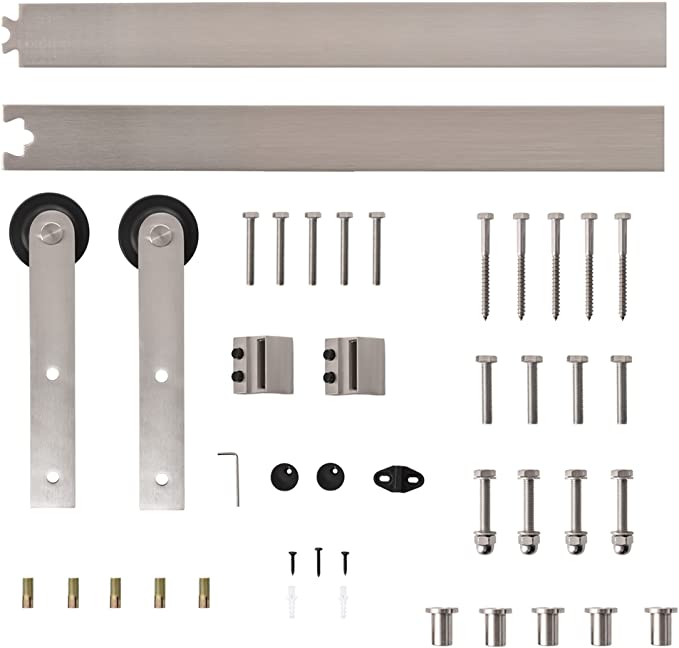 Stainless Steel Sliding Barn Door Hardware Kit – Max Door Weight: 100kg