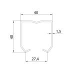 Series 300 - 316 Grade Stainless Steel Top Track 3 metre 300-472 - Spec