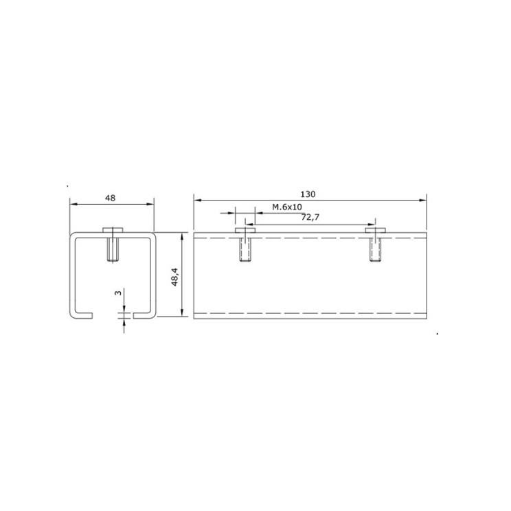Series 300 st/st 316 grade track connector 47811 - Spec