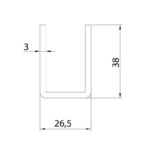 Series St/St 316 Grade Bottom Guide Channel, 3 Metre 300-486 - Spec