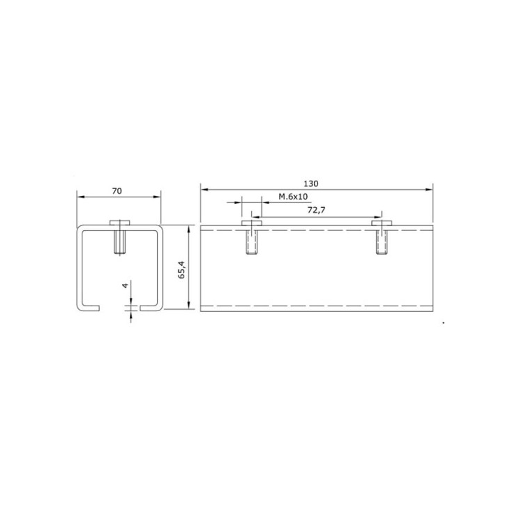 Series 450 St/St 316 Grade Top Track Connector - 450-47911- Spec