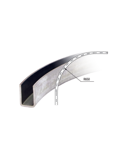 Series 450 St/St 316 Grade Curved Bottom Track, 650mm Radius - 450-48110