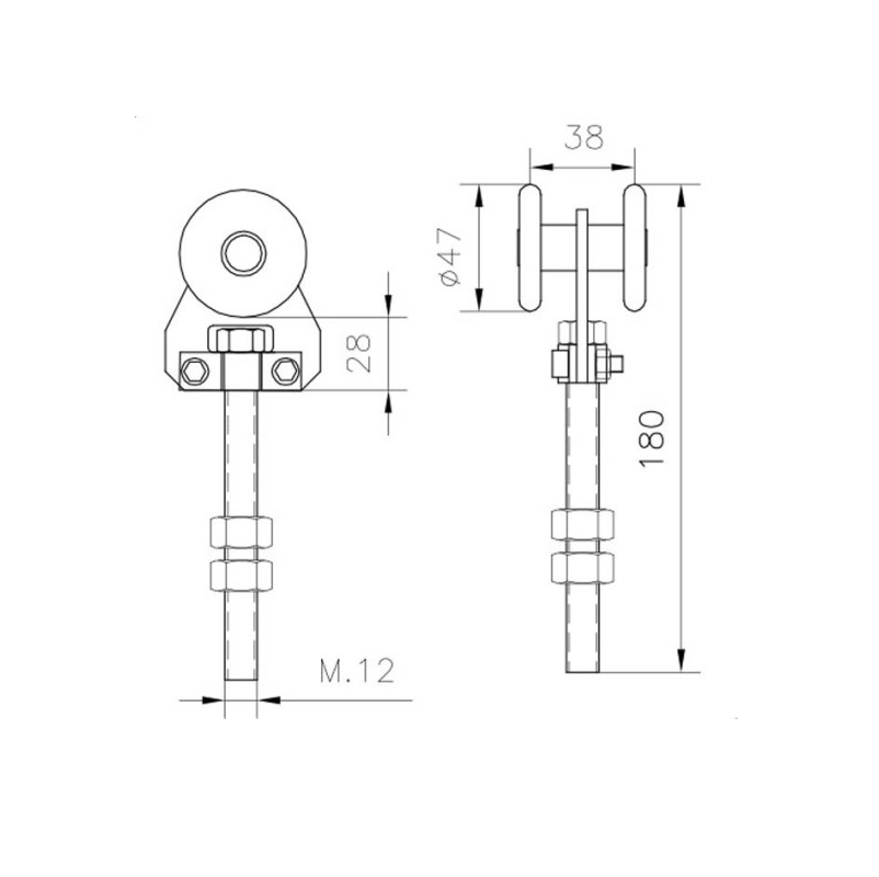 Series 450 St/St 316 Grade Single Axle 120Kg Capacity