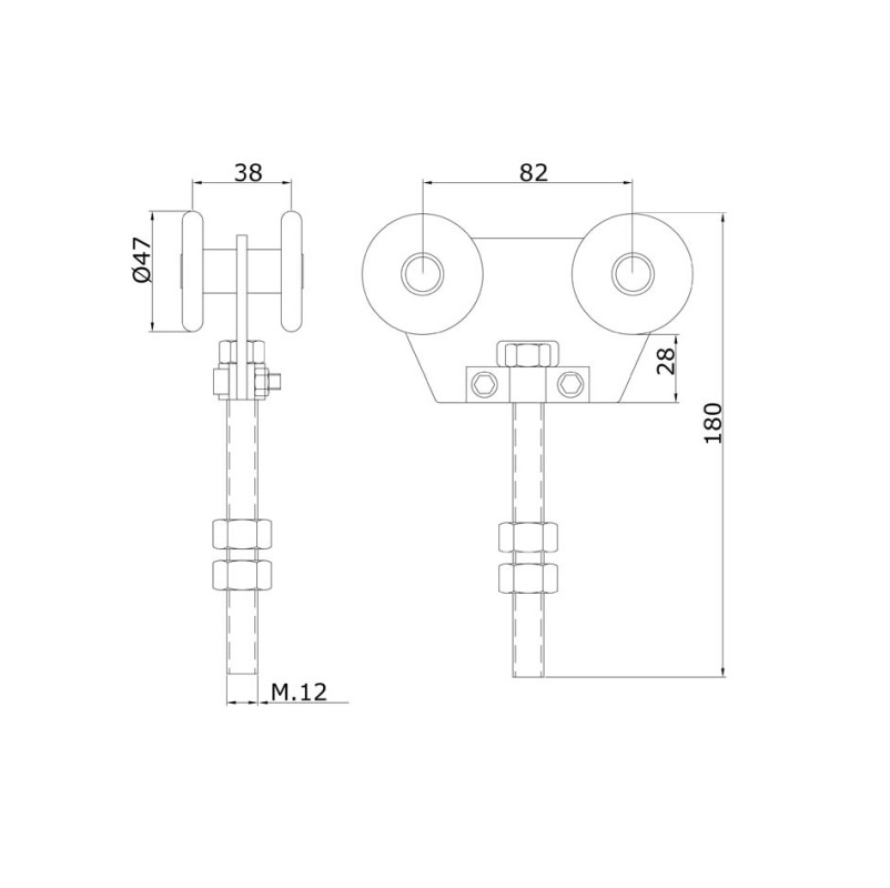 Series 450 St/St 316 Grade Double Axle 225Kg Capacity