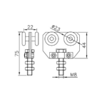 Series 75 St/St 316 Grade Double Axle Hanger 37.5kg Capacity Spec
