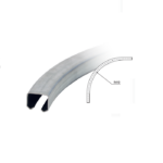 Series 75 st/st 316 grade curved top track, 410mm radius