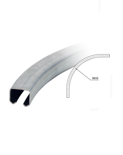 Series 75 st/st 316 grade curved top track, 410mm radius