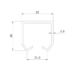 Series 75 st/st 316 grade top track, 3 metre
