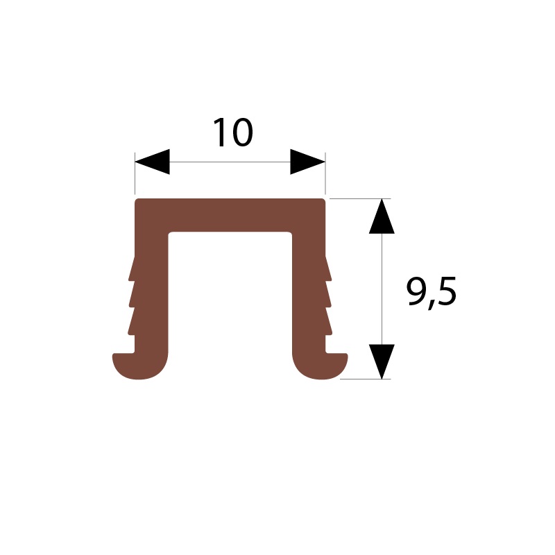 Series Mini 3m Brown Top Track PVC Guide Channel