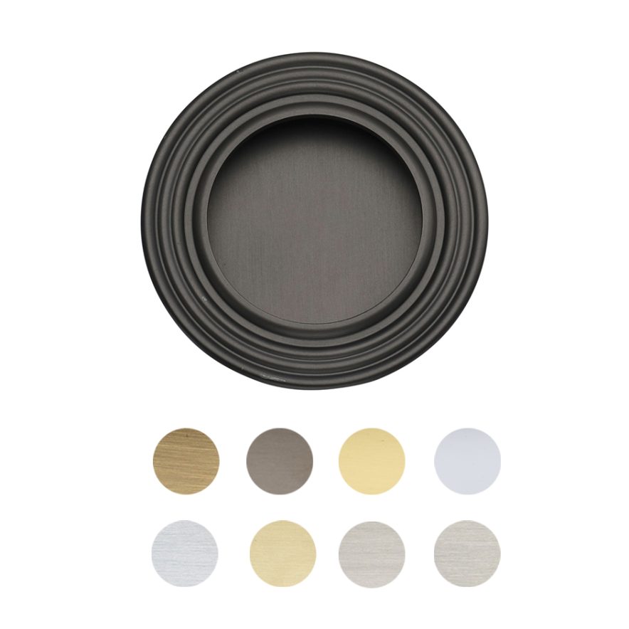 Round Reeded Flush Pull