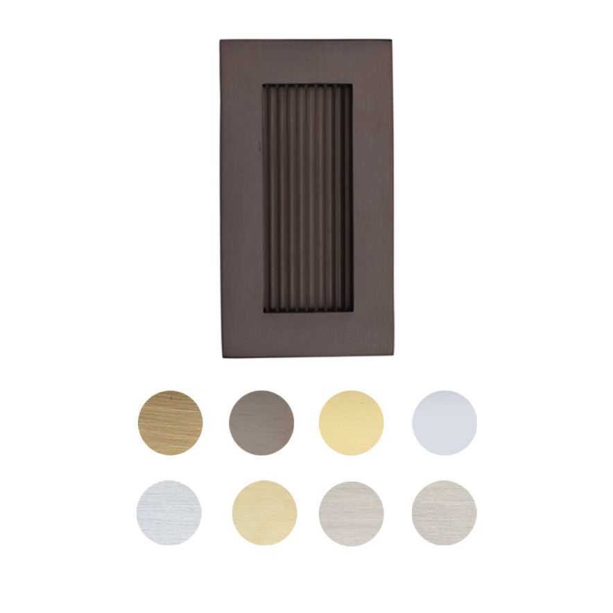 Reeded Rectangular Flush Pull 175 x 58mm