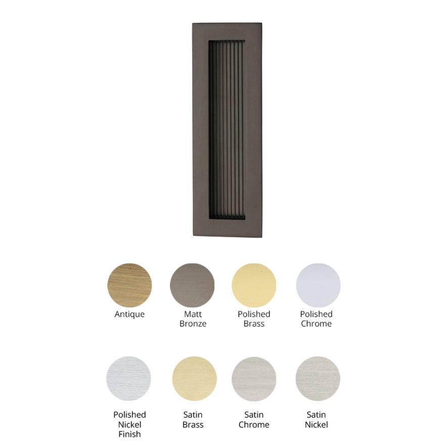 Reeded Rectangular Flush Pull 105 x 58mm